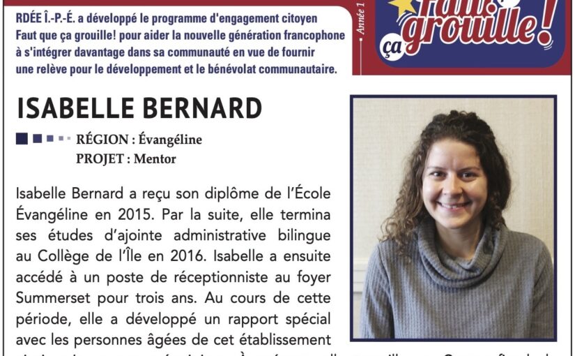 Profil FQCG : Beau projet de mentorat pour Isabelle Bernard