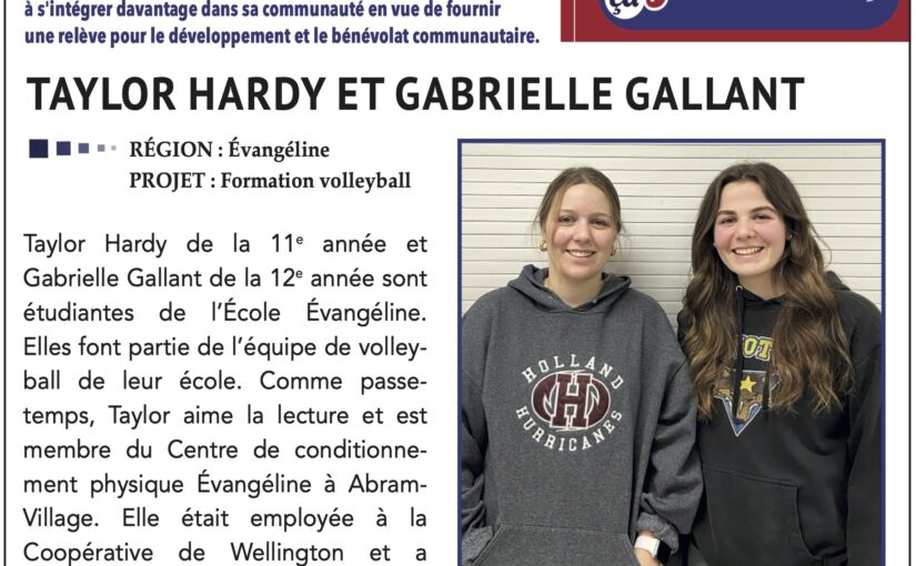 PROFIL FQCG – Taylor Hardy et Gabrielle Gallant offriront des formations en volleyball